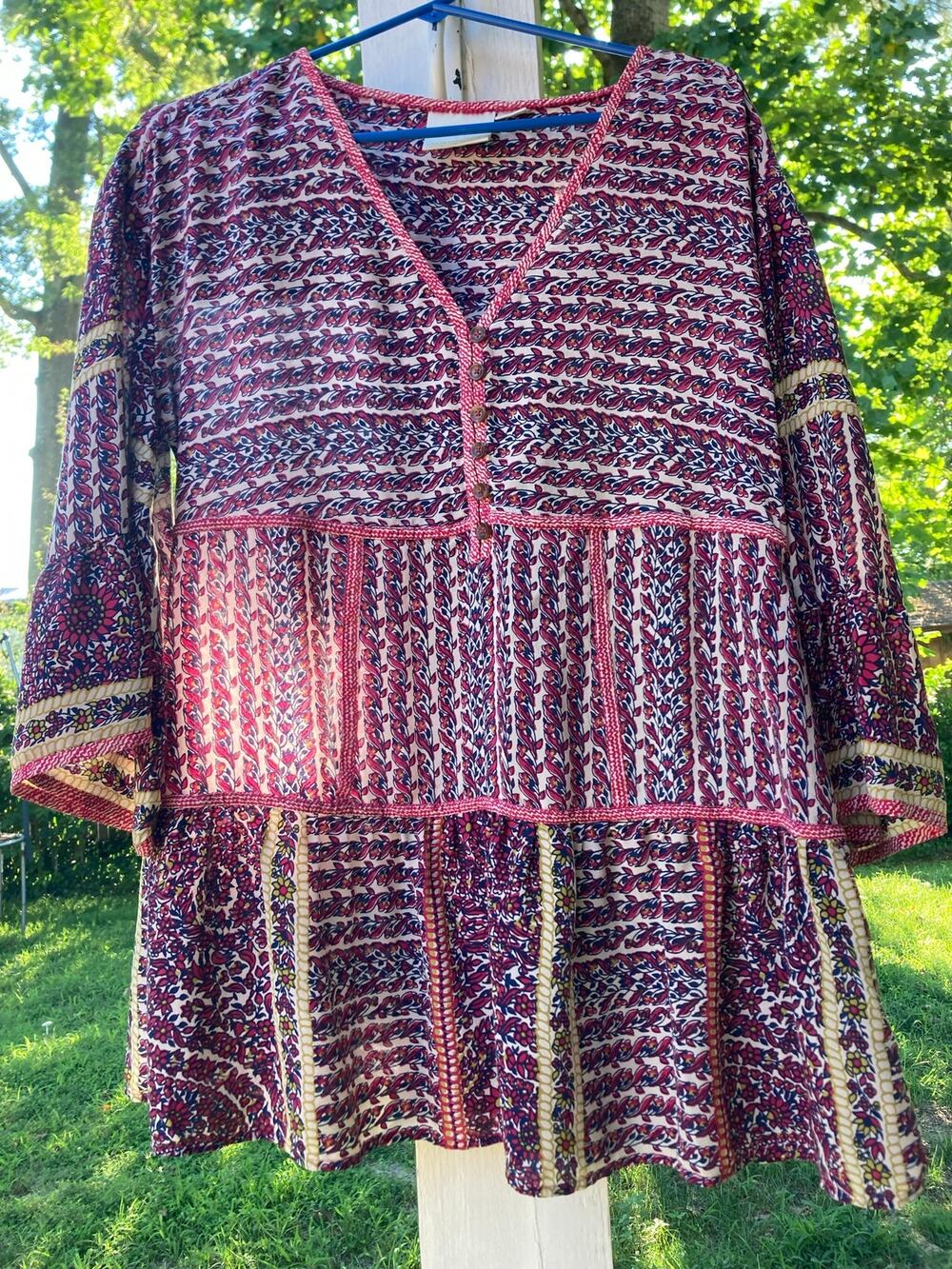 Maeve - Boho/Relaxed Chic/Eclectic Feminine Silk Top - M
